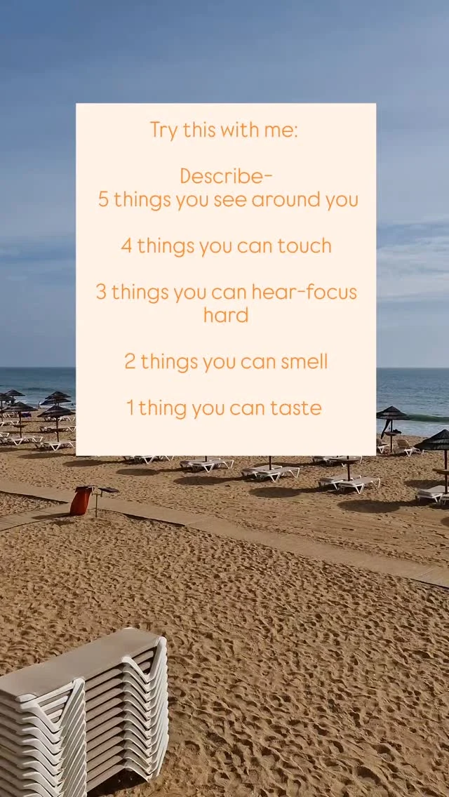 Give this a go to ground yourself. Those thoughts swirling around, see what happens after you do this- did they pause temporarily? 

You have the power to control what you focus on. This technique can help you build back your control. 

#mindfulness 
#wellbeing 
#negativethoughts 
#grounding 
#mentalhealth